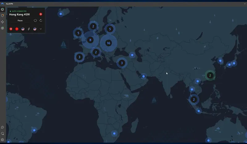 NordVPN đã truy cập địa chỉ IP Hồng Kông thành công lúc này anh em có thể truy cập vào cổng game King52 để giải trí